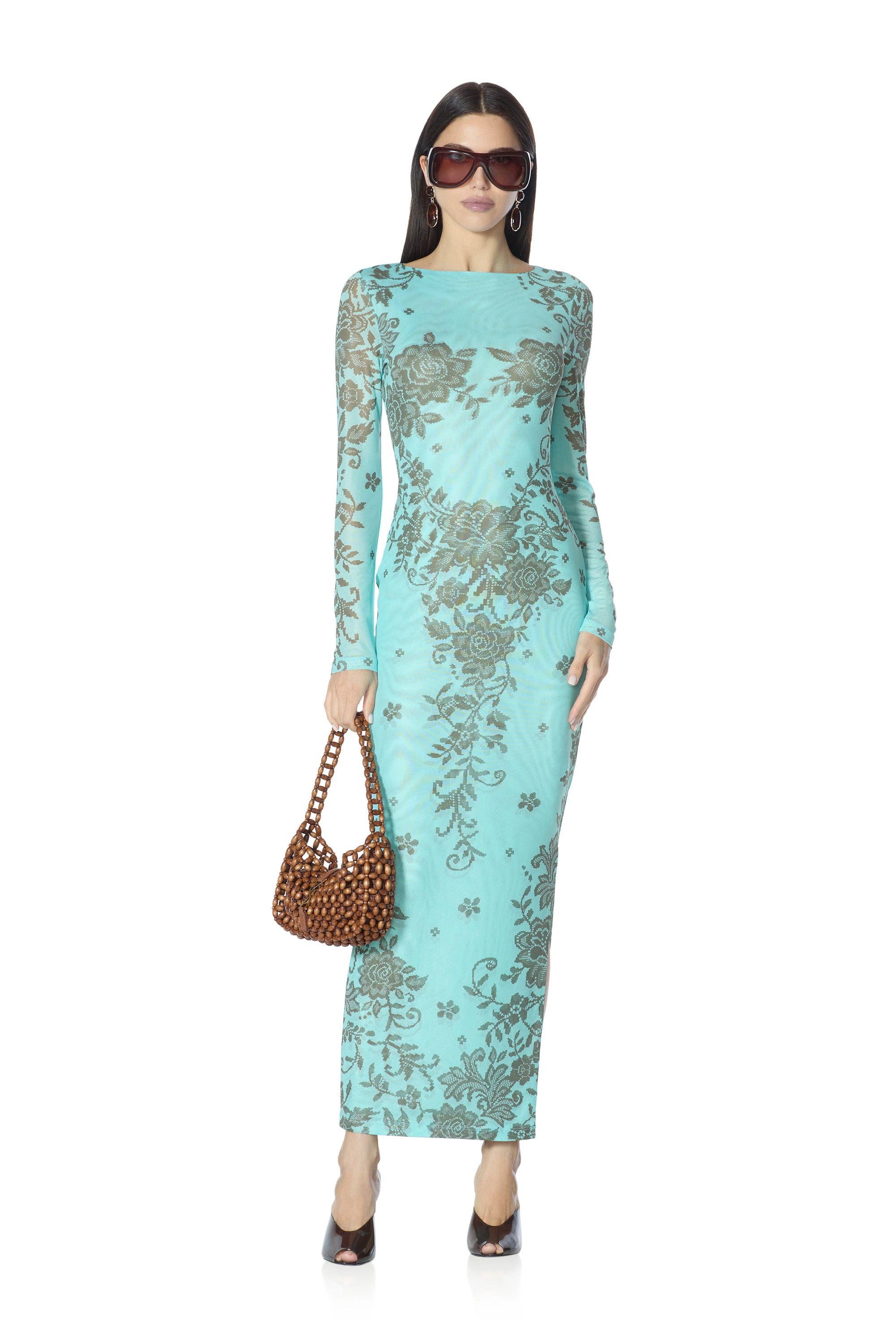 Phyll Dress - Turquoise Crochet