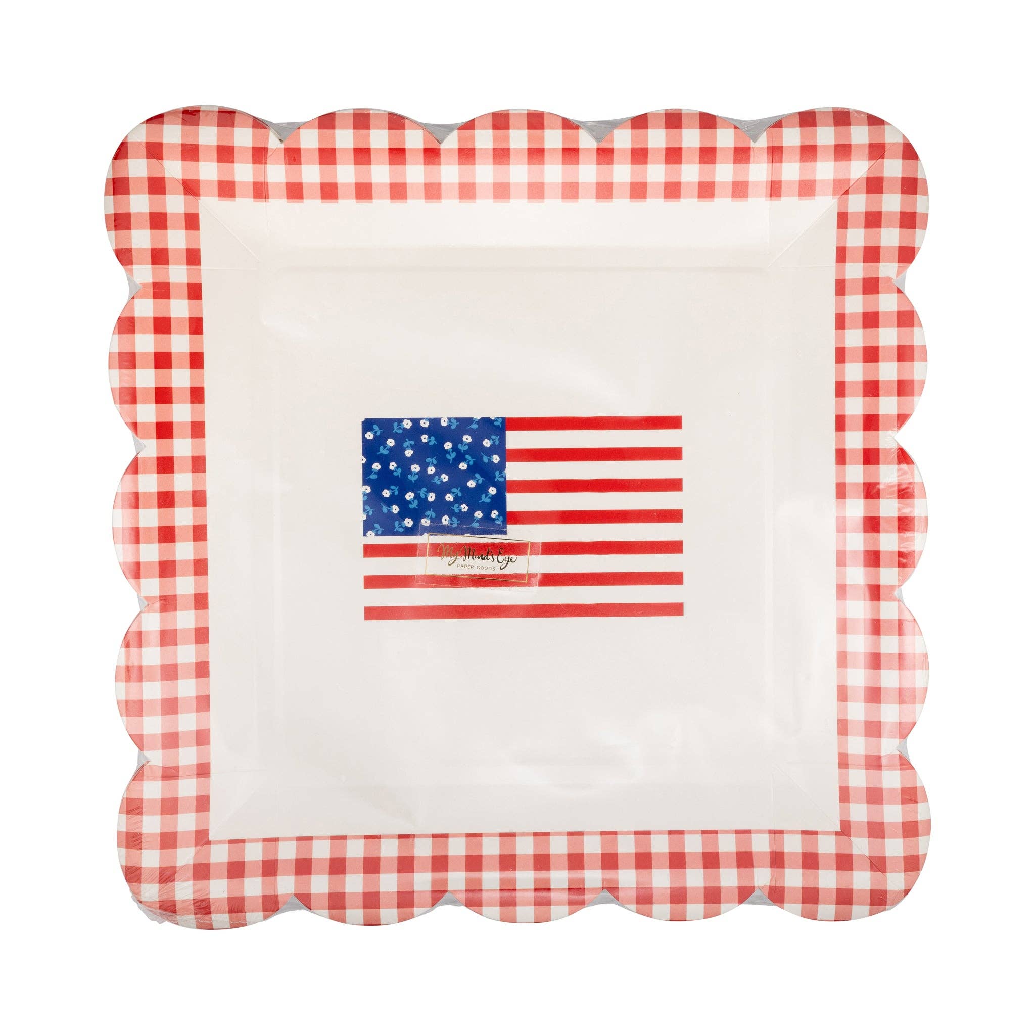 Gingham Plate & Napkins
