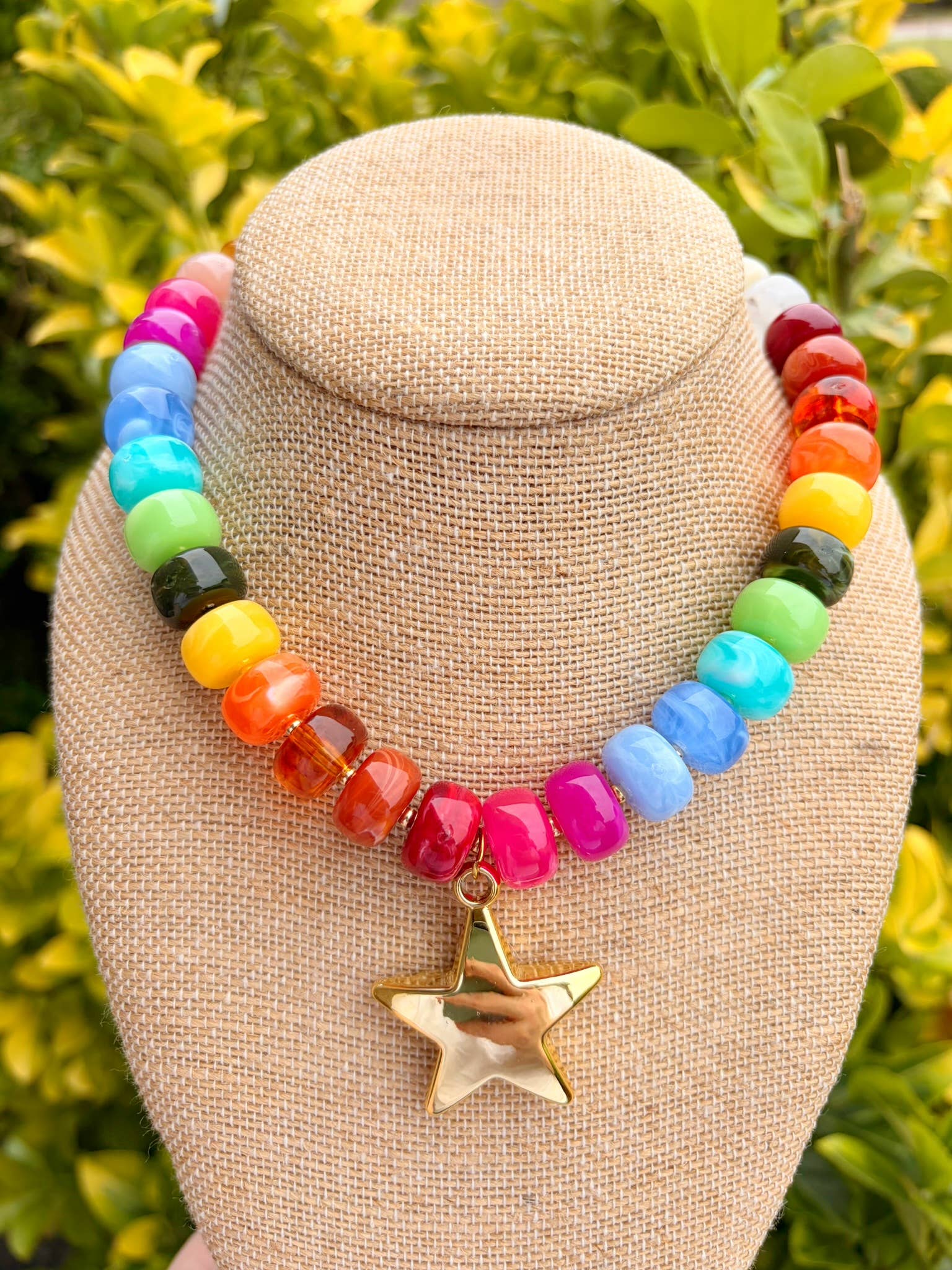 Rainbow 3D Star Necklace
