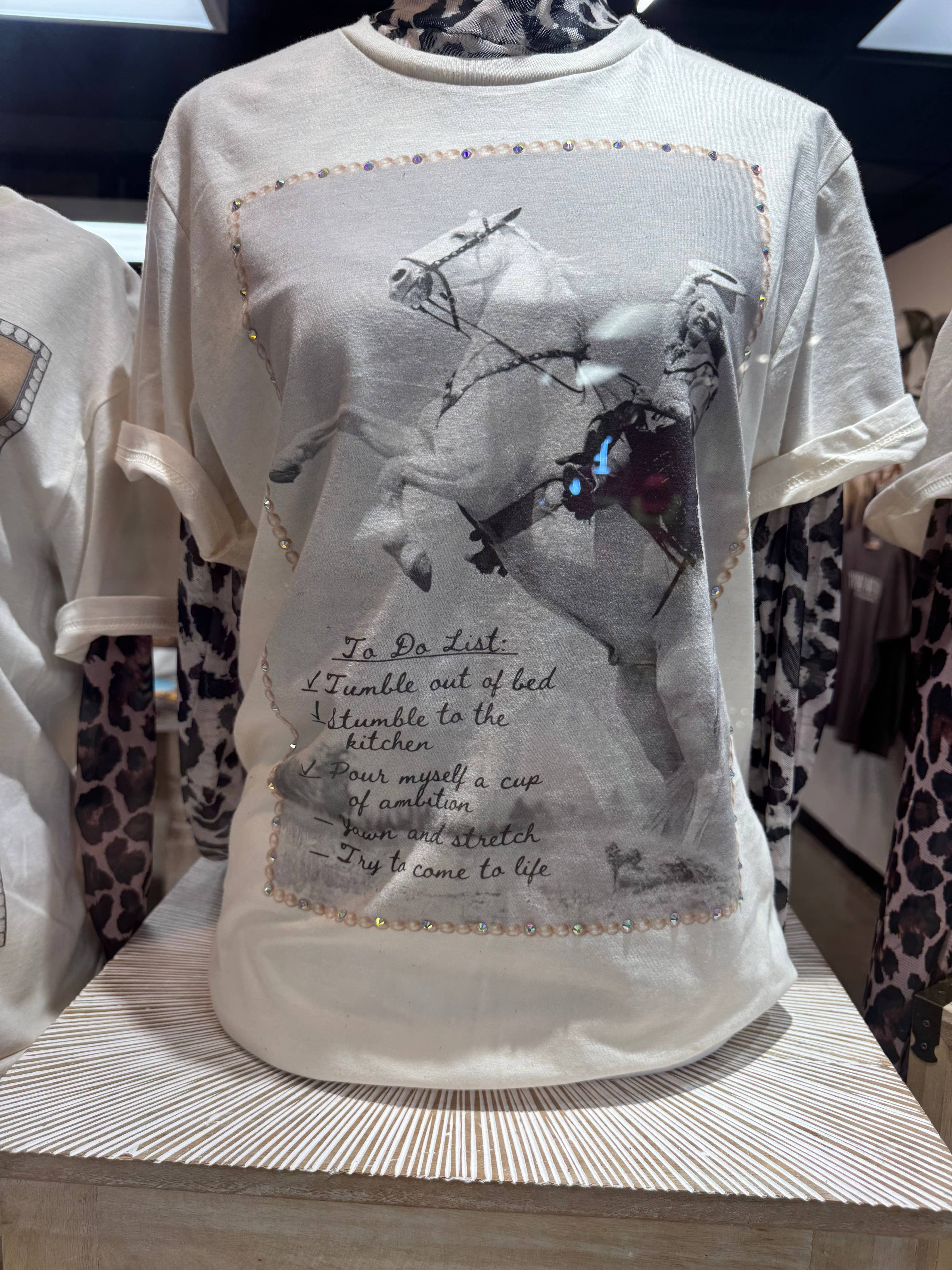 Dolly's To Do List Cream Graphic Tee