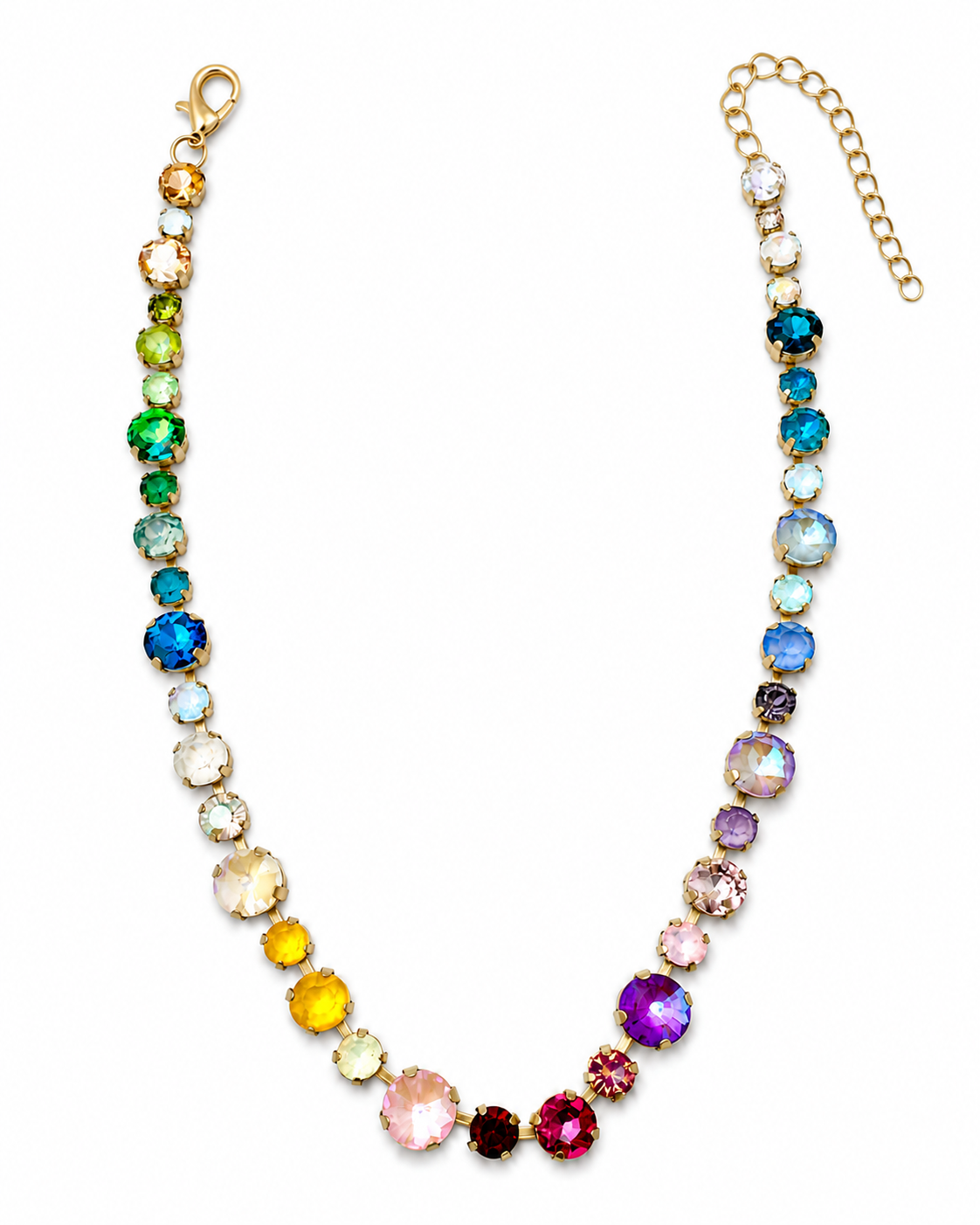 Rainbow Aspen Gemstone Tennis Necklace