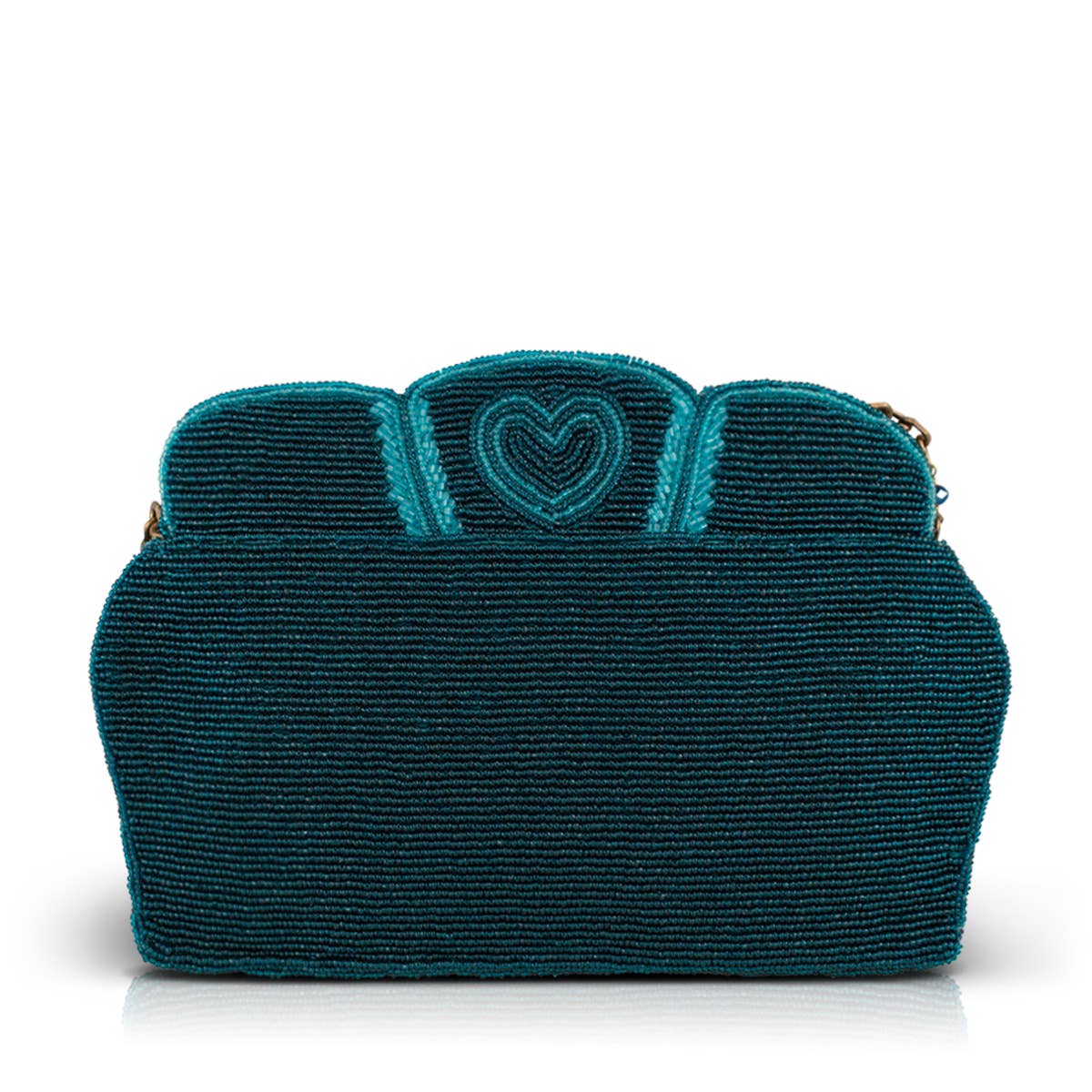 Lazy Leopard beaded teal couch crossbody bag
