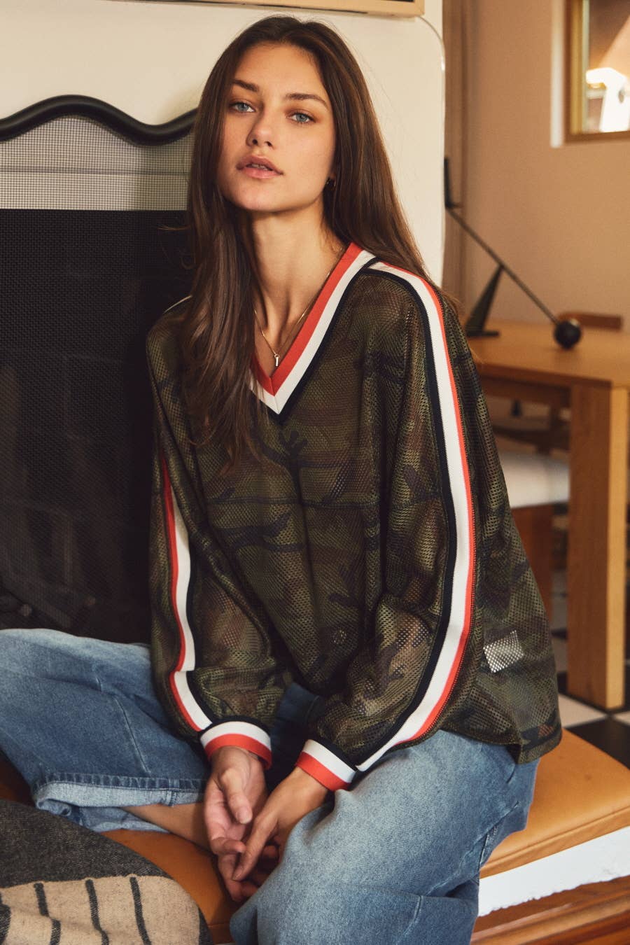 Camouflage Mesh Pullover