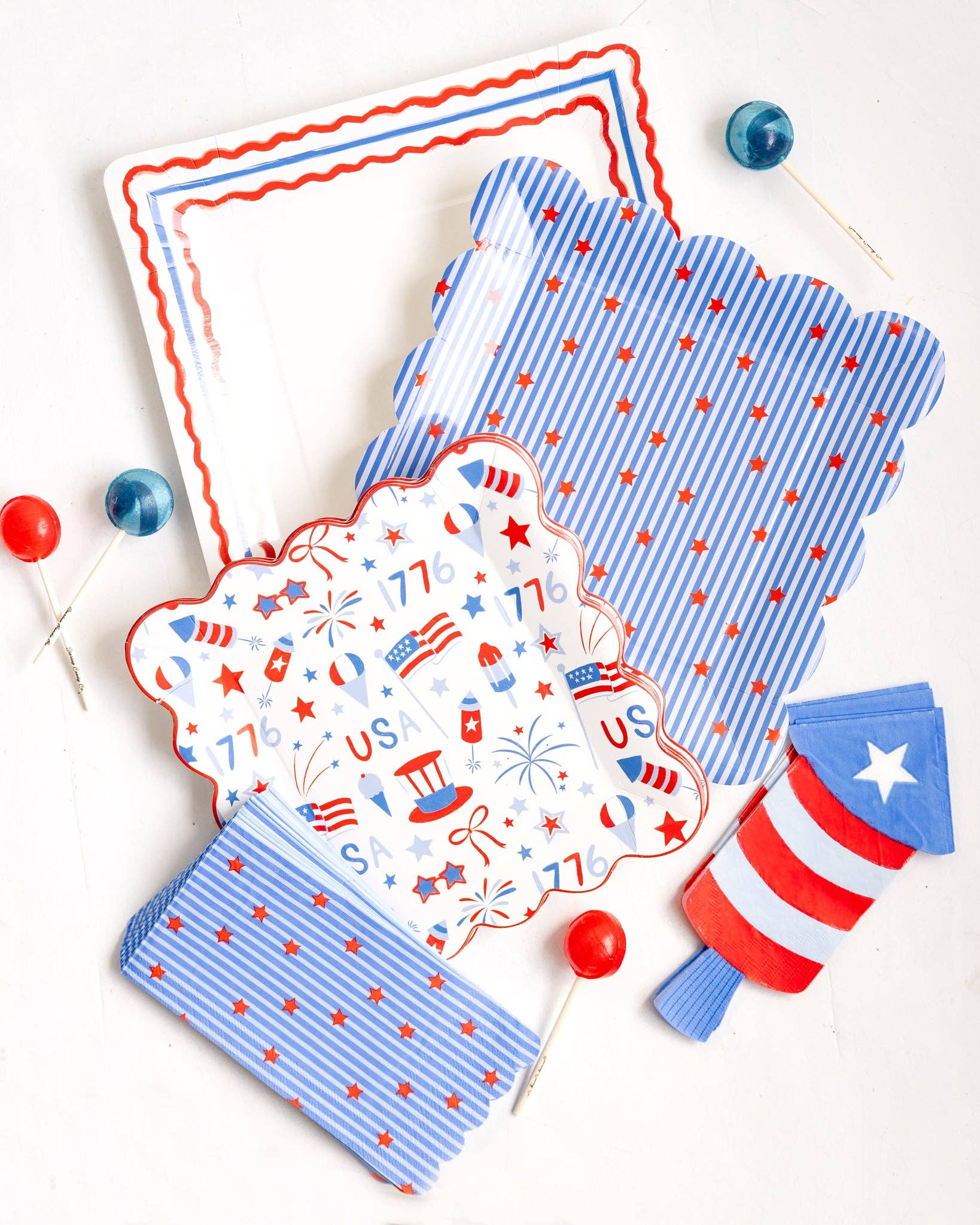 Stripes and Stars Paper Plate & Napkins