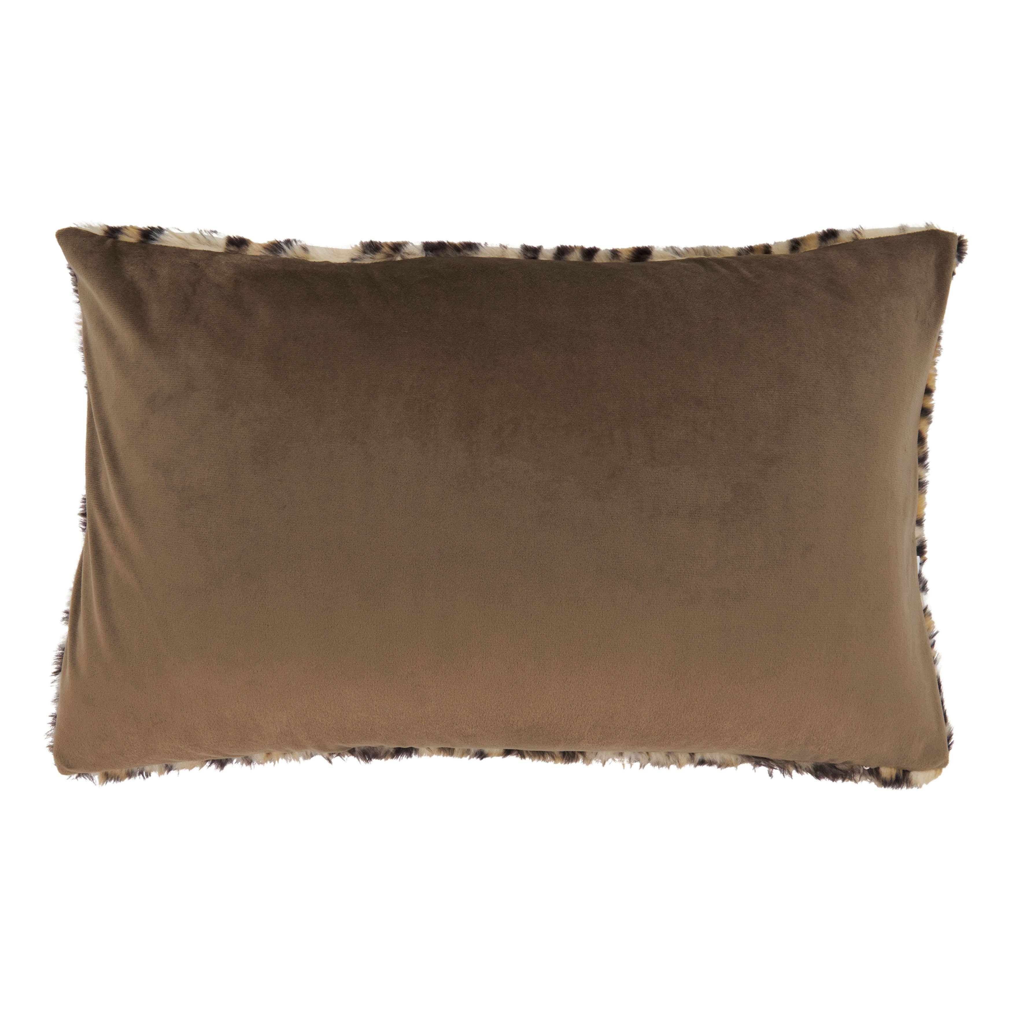 Cheetah Print Faux Fur Pillow