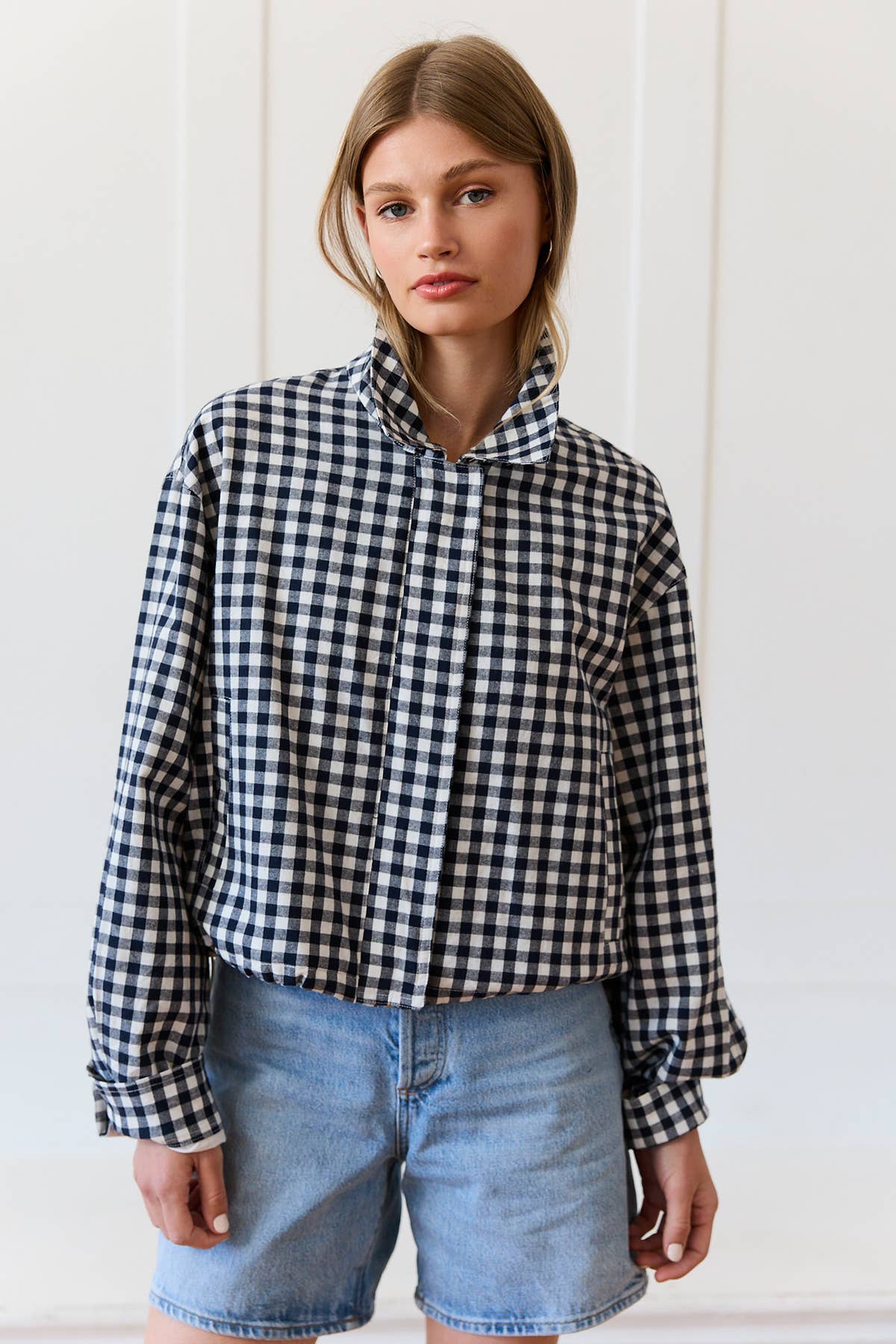 Gingham Zip Jacket -