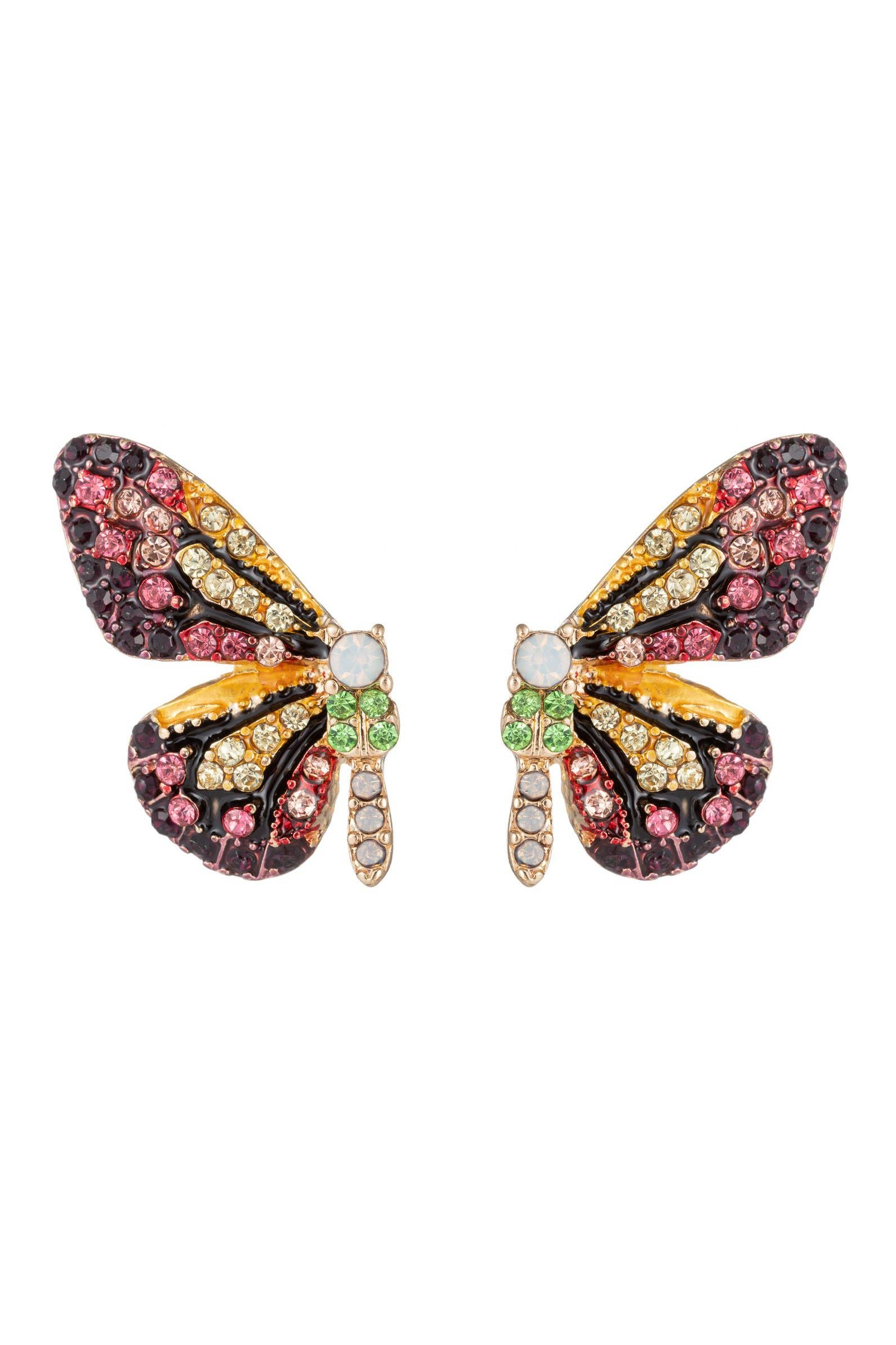 Flutter Earrings - Gold/Purple