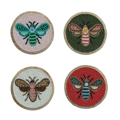 Beaded Bee Coaster Set
