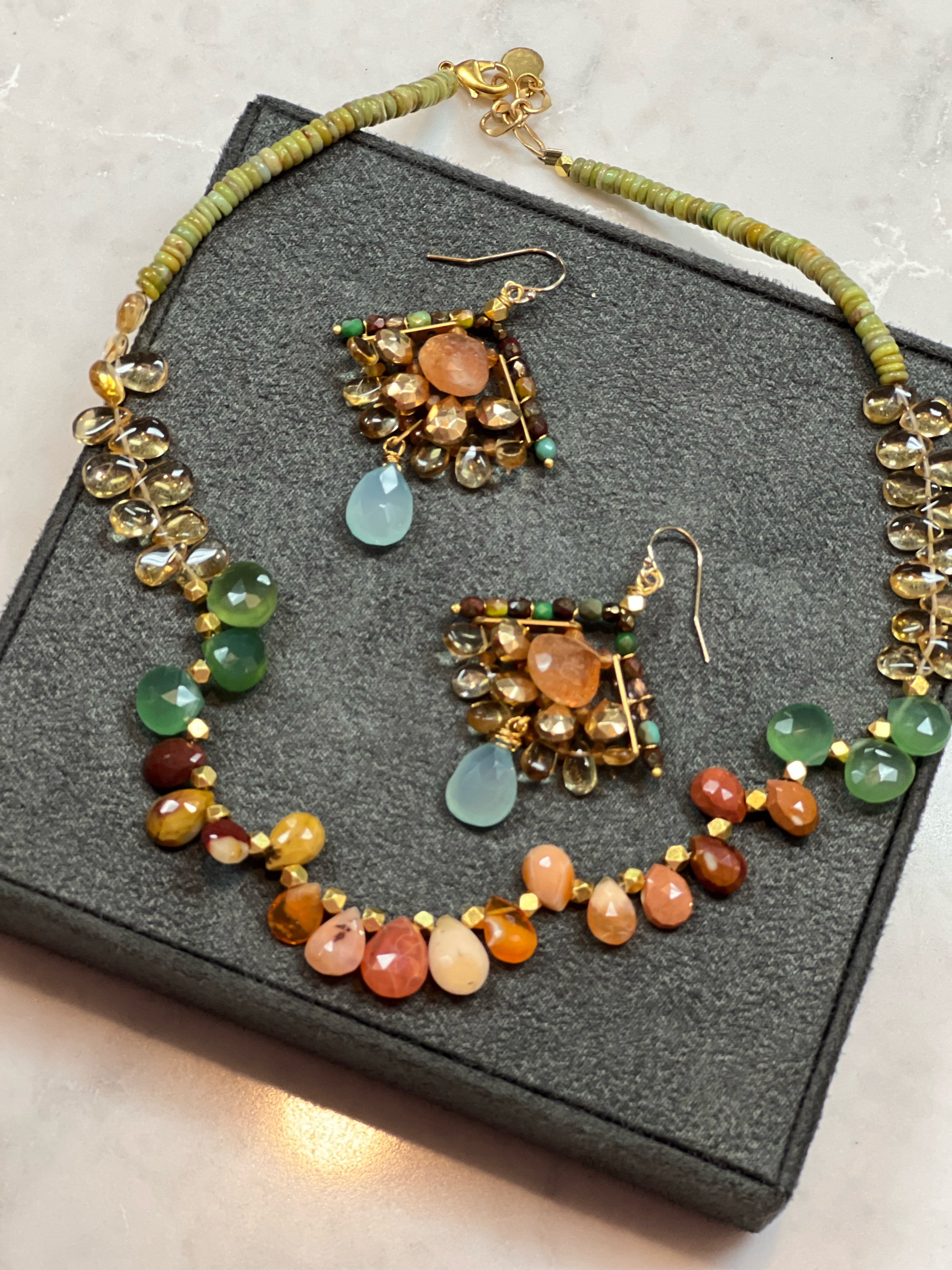 Terrain Necklace & Flourish Earrings