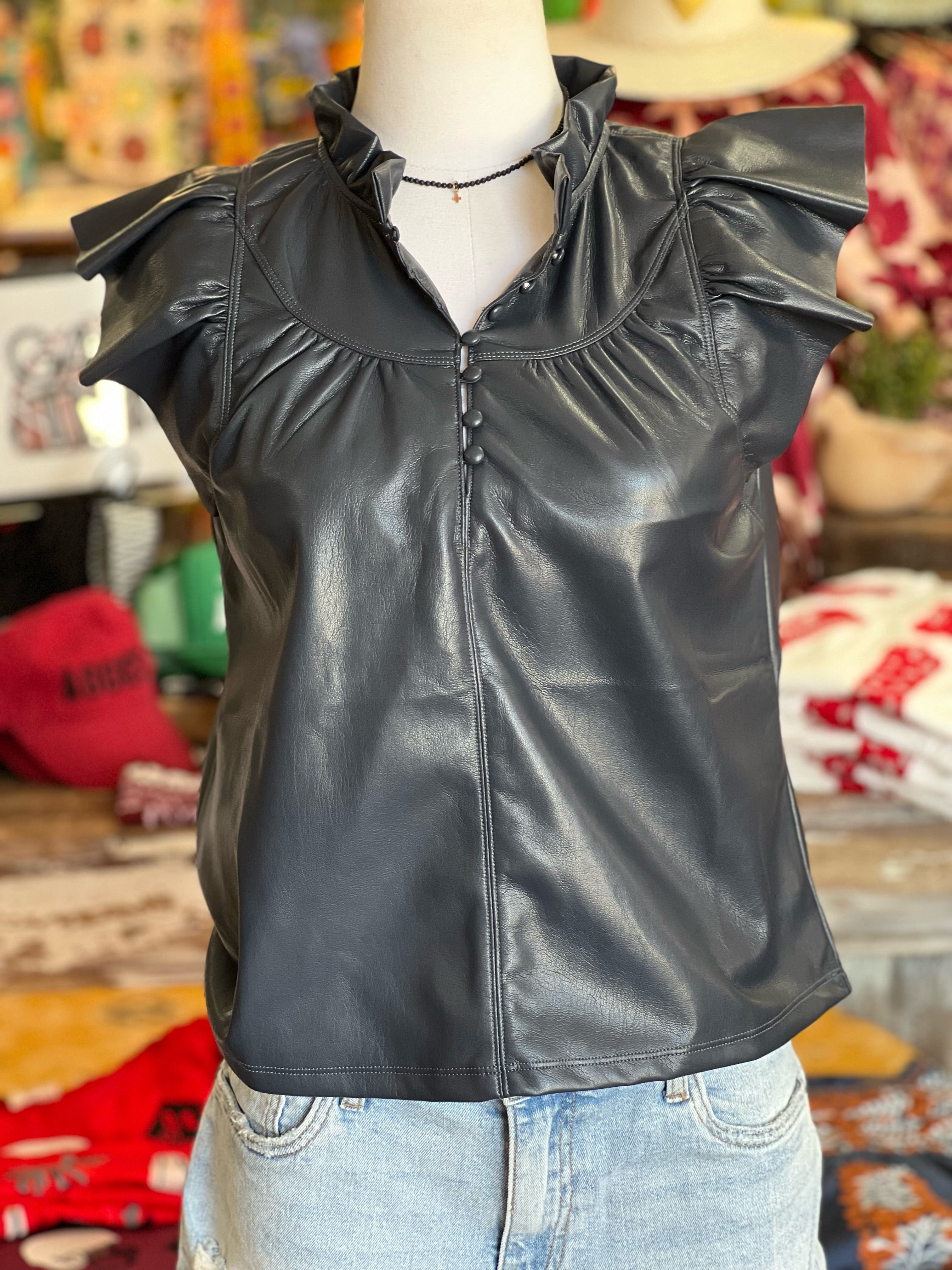 Luxurious Leather Top