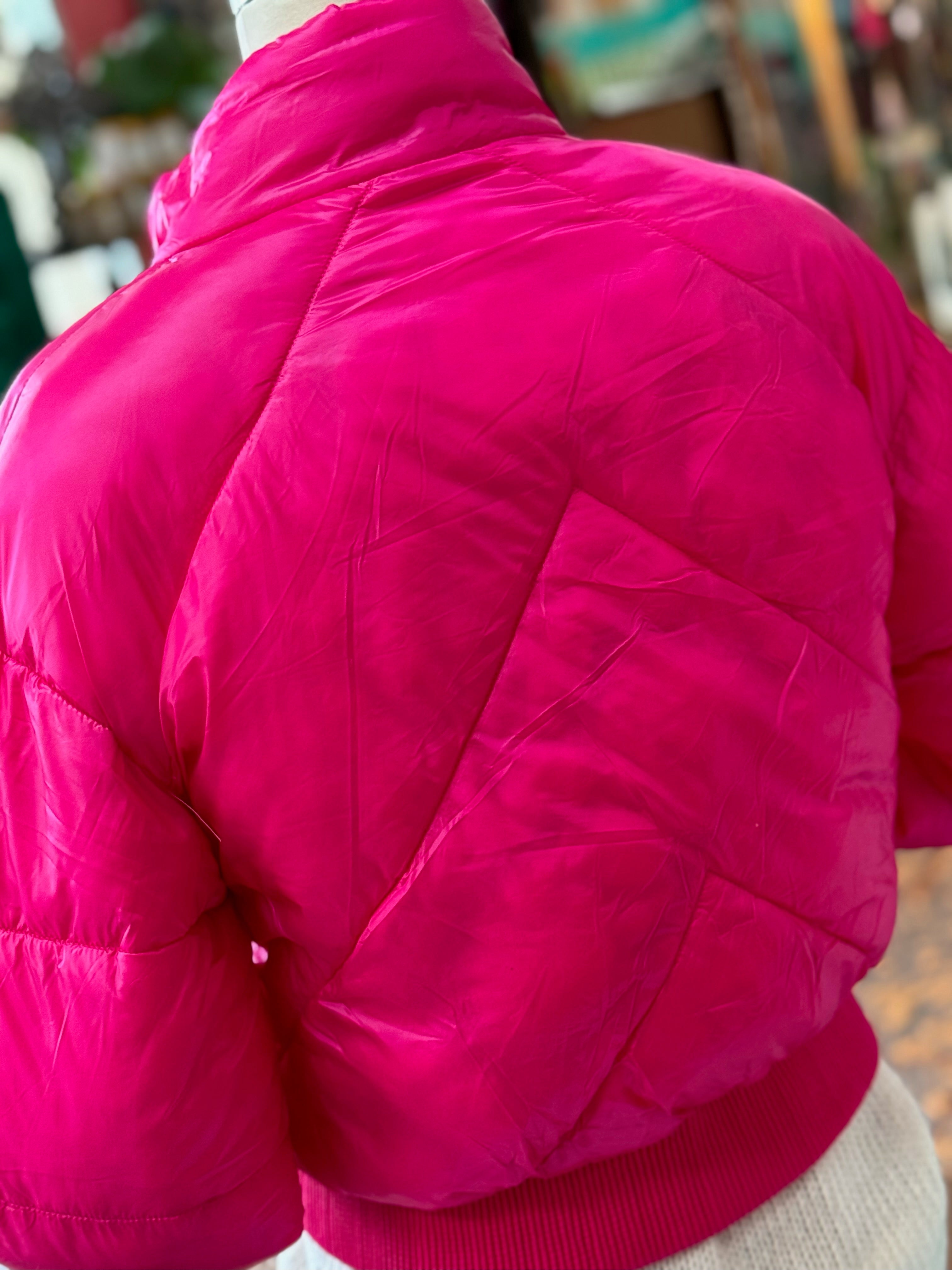 Neon Pink Puffer Coat