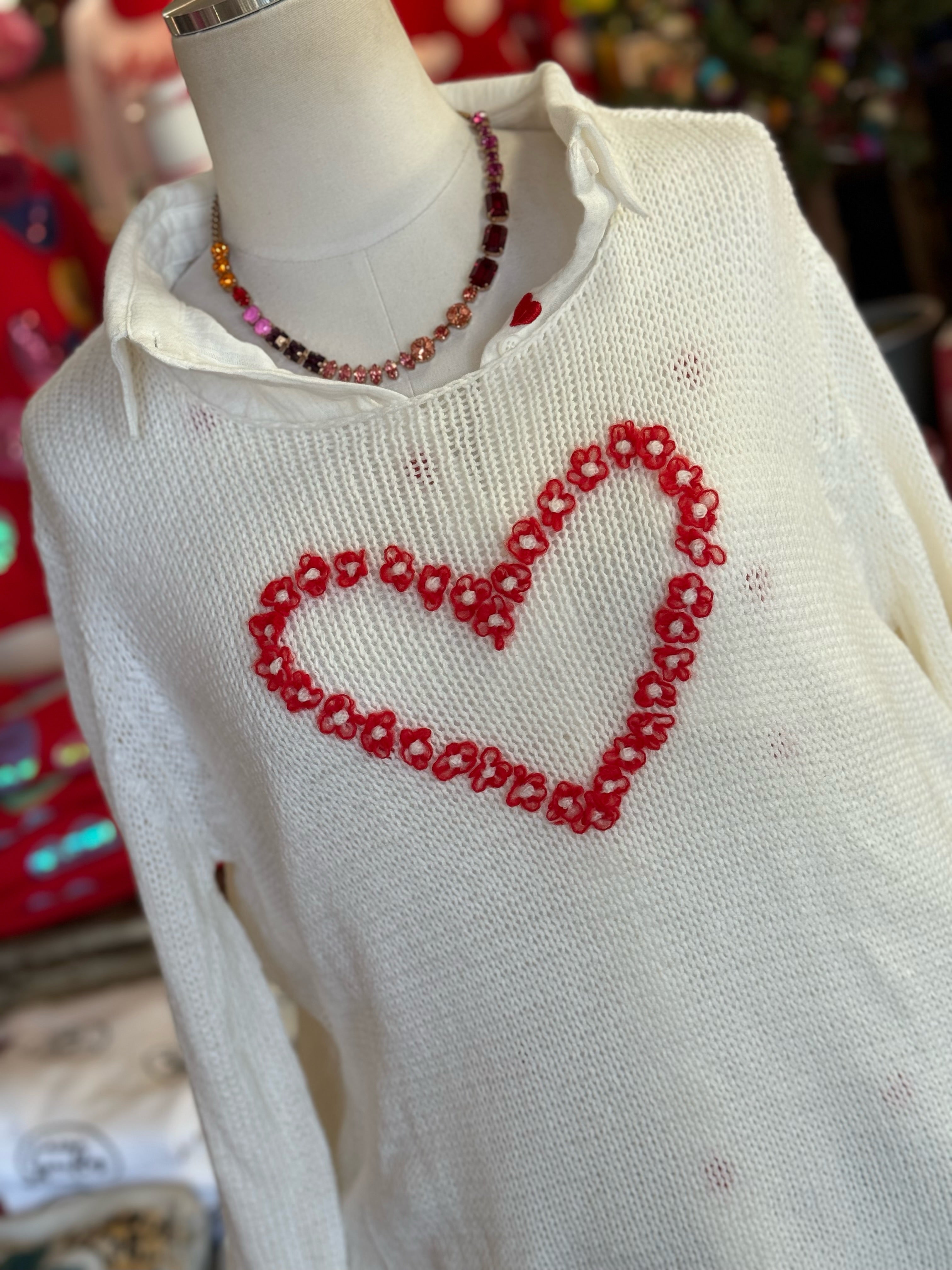 Flower Heart Sweater