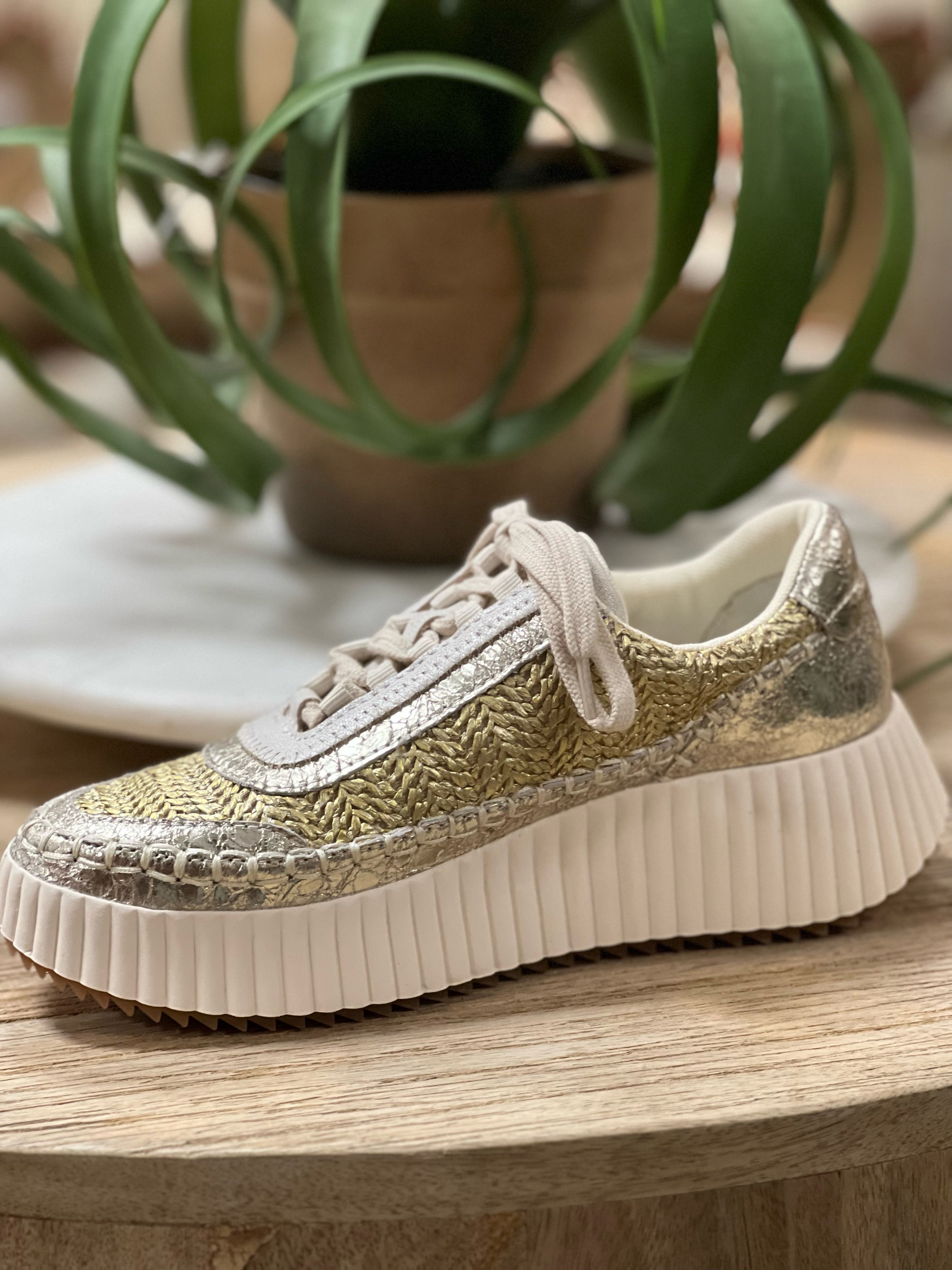 Gold Weave Sneakers
