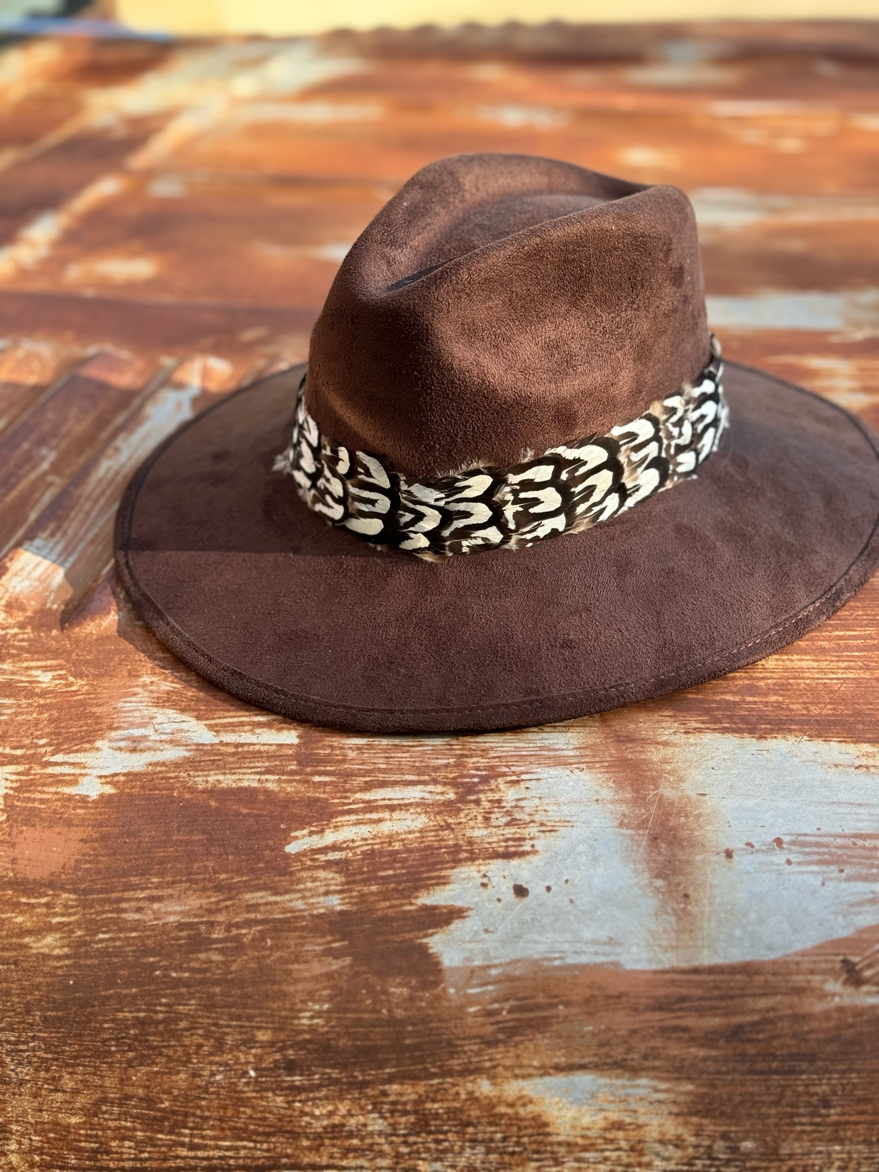 Feather Hat (White or Brown)