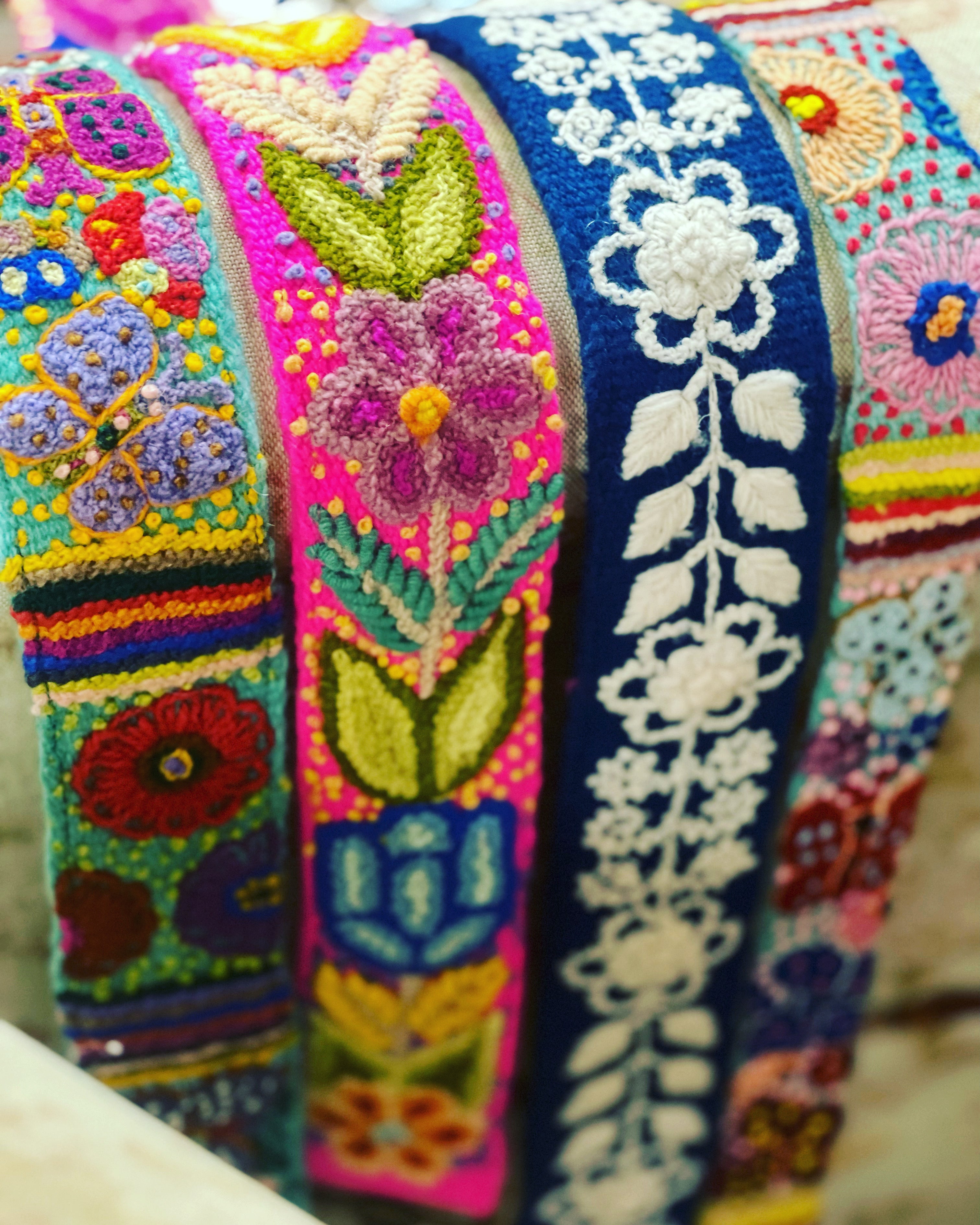 Colorful Embroidered Purse Straps