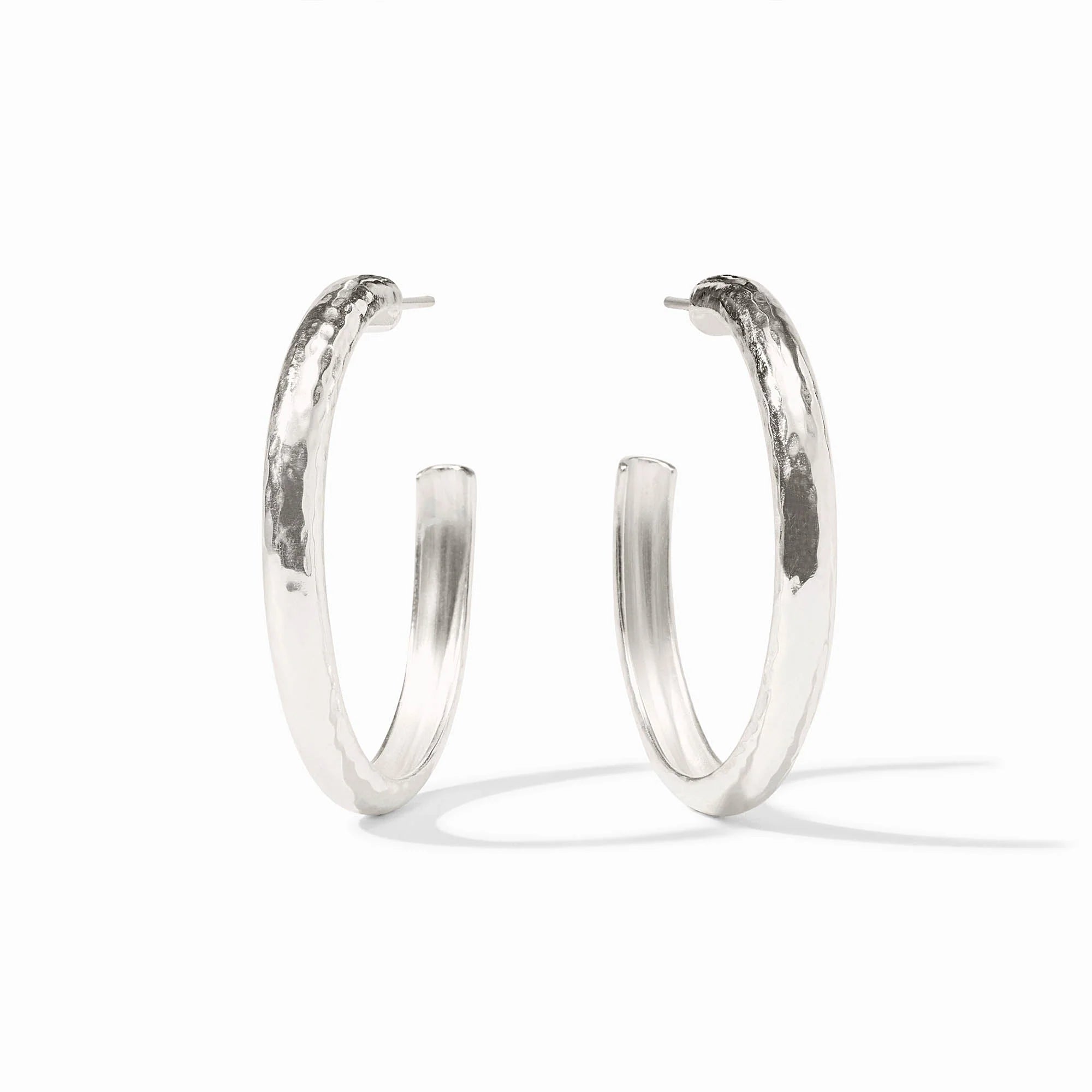 Havana Large Silver Hoop Earrings