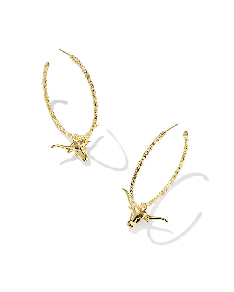 Longhorn Gold Hoop Earring