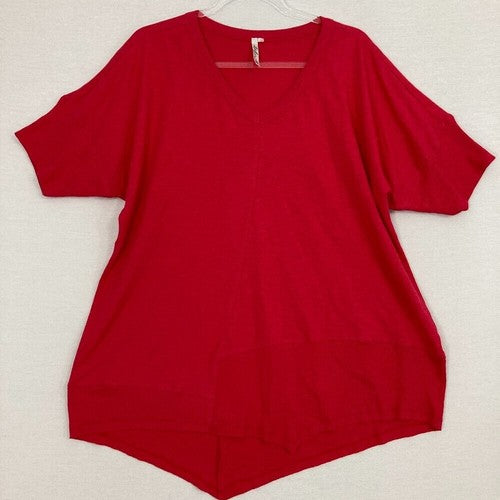 Crimson Ribbed Top