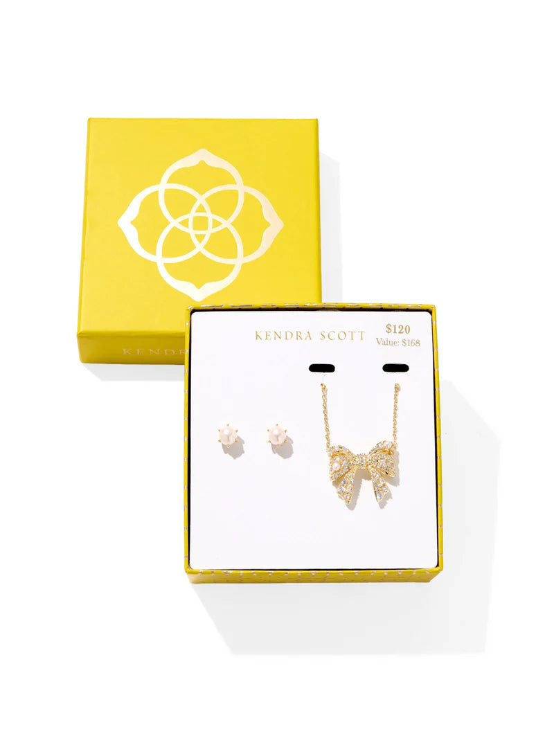 Krista Gold White Mix Bow Ashton Gift Set