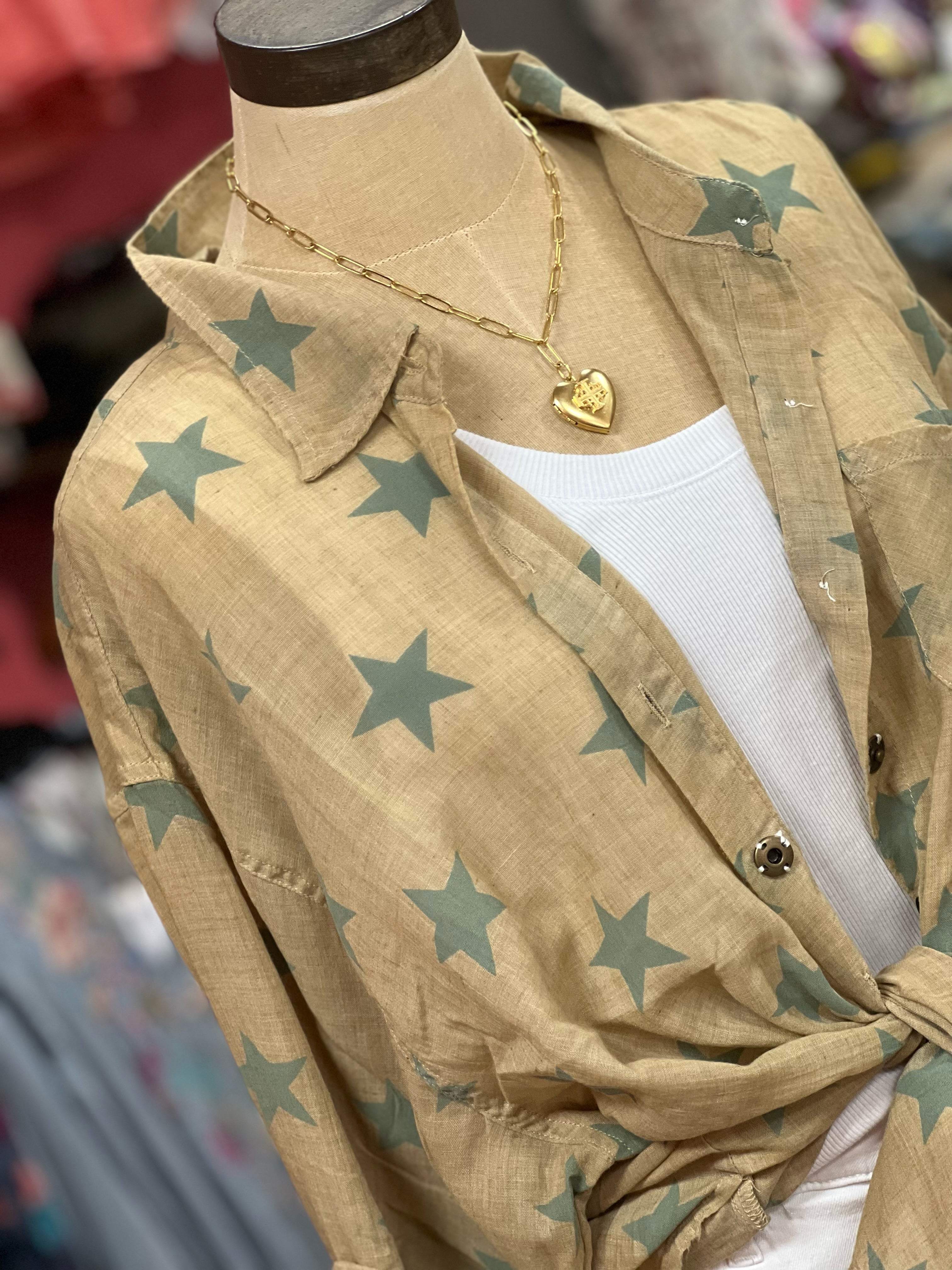 Olive Star Top